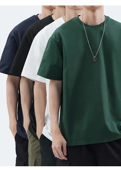 Unisex Basic Model 4'lu Tshirt Lacivert