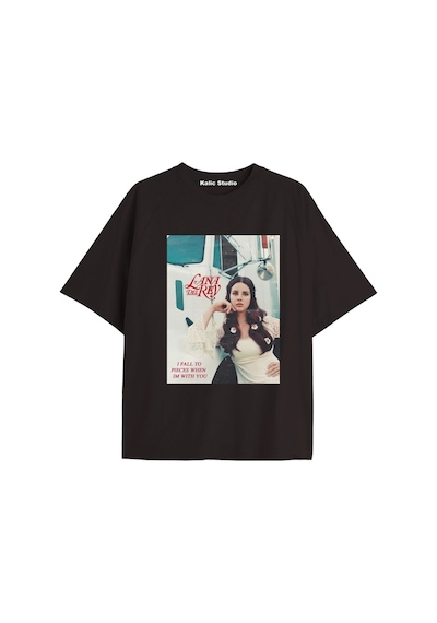 Kalic Studio Lana Del Rey Oversize T-shirt Kod51 Siyah-51