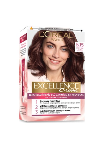 L'oréal Paris Excellence Creme Saç Boyası - 5.15 Efsanevi Türk Kahvesi - 7 Adet Tarı