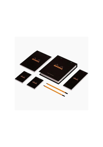 Rhodıa Essential Box Set Çizgili Siyah + Kurşun Kalem Çok Renkli