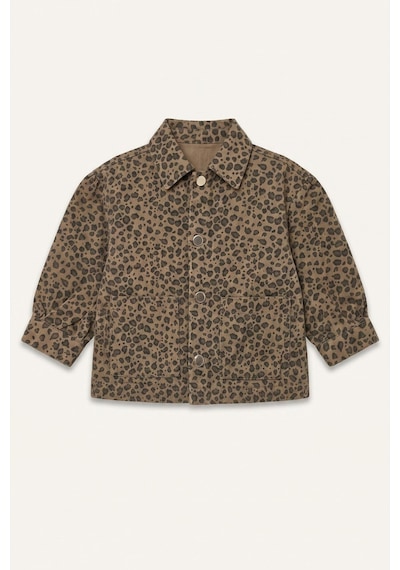 Defacto %100 Pamuk Leopar Desenli Gabardin Uzun Kollu Ceket Gömlek Kız Bebek I0998a526aubn256 Kahve-bn256