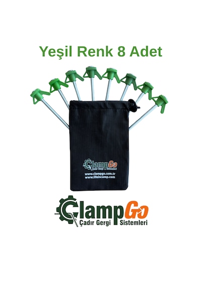 Clampgo Sert Zemin Çadır-tente-tarp Kazığı 8 Mm Kalınlığında 21 Cm Uzunluğunda Yeşil