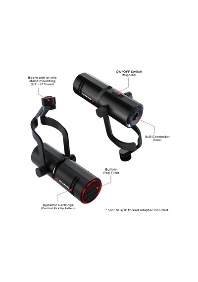 Avermedia Live Streamer Mıc 330 Dinamik Xlr Mikrofon İçerik Yaratıcısı İçin - Canlı Akış Ve Podcast'ler İçin Uygundur Am330 Siyah 56 X 167 Mm