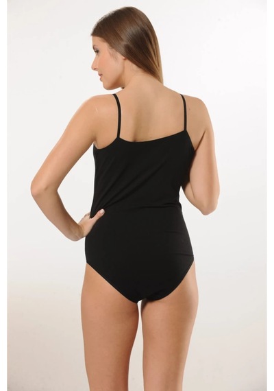 Hmd 3001 3'lü Pamuk İnce Askılı Çıtçıtlı Body - Siyah Çok Renkli