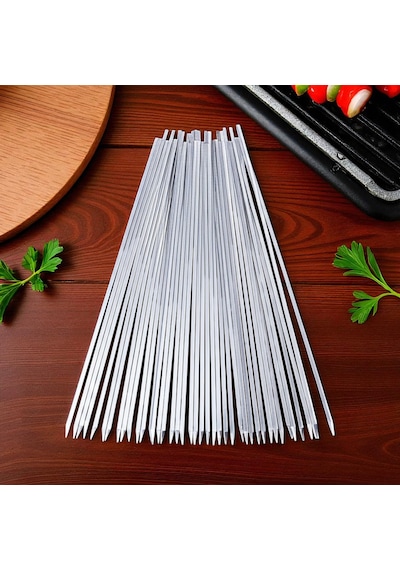 25 Adet Ciğer Şişi,galvaniz Mangal Ciğer Şişi 55 Cm