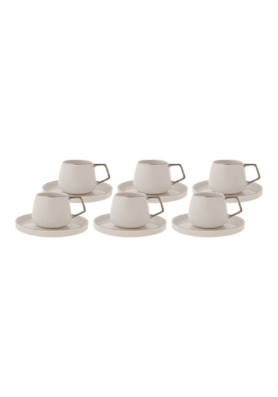Karaca  Streamline Saturn 6 Kişilik Kahve Fincanı Takımı 100 ml Platin