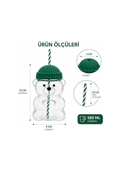 580 Ml Ayıcık Desenli Cam Bardak Pipetli Silikon Kapaklı Soğuk Kahve Bardağı Şeffaf Cam Kupa Sevimli Ayıcık Bardak Bubble Tea Smoothie Milkshake Meyve Suyu İçecek Bardağı Çocuk Ve Yetişkin çok renkli 580 Ml Ayıcık Desenli Cam Bardak Pipetli Silikon Kapaklı Soğuk Kahve Bardağı Şeffaf Cam Kupa Sevimli Ayıcık Bardak Bubble Tea Smoothie Milkshake Meyve Suyu İçecek Bardağı Çocuk Ve Yetişkin çok renkli