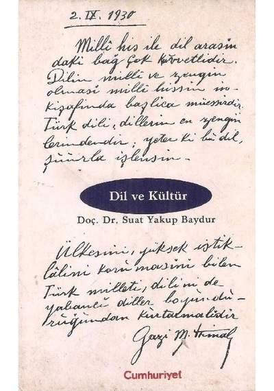 Dil Ve Kültür - Suat Yakup Baydur 2.el