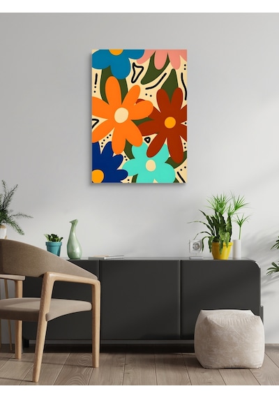 Renkli Çiçekler Canvas Tablo Ev Ofis Mutfak Dekorasyonu Kanvas Duvar Tablo