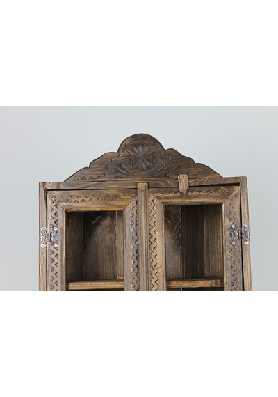 Eskitme Ahşap Ecza Dolabı 40x69x12 Cm. Siyah