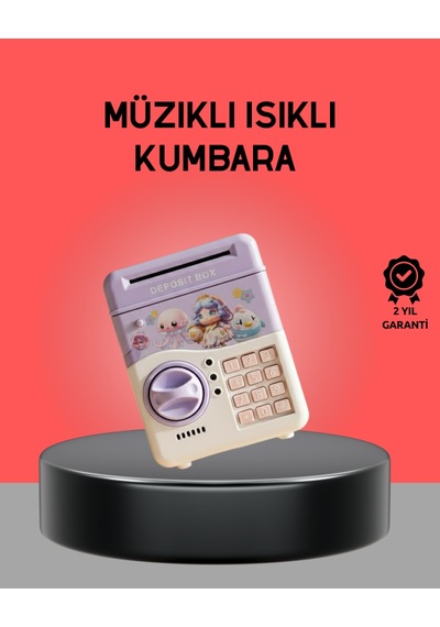 Çocuklar İçin Elektronik Şifreli Para Biriktirme Kumbarası Mor