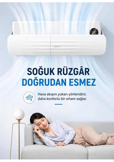 Klima Rüzgar Yönlendirici Deflektör Ayarlanabilir Klima Hava Yönlendirici Panel, Delmesiz Kurulum, Klima Üfleme DİĞER