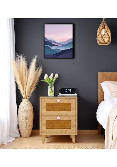 Floradesign Bali Bohem Jüt 2 Çekmeceli Komodin Meşe