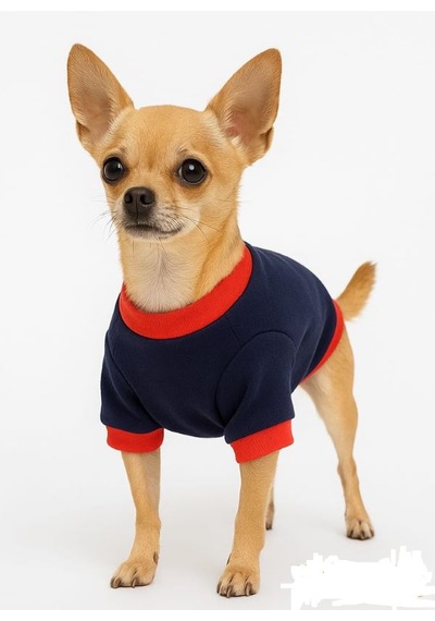 Köpek Kıyafeti Pamuklu Sweatshirt Küçük Irk Köpek Kıyafetleri Lacivert