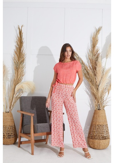Sevim Kadın Kısa Kol Nar Çiçeği Pijama Takım C9t1n5o51 001