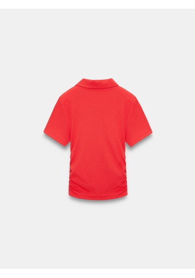 Dilvin 32614 Polo Yaka Top-kırmızı