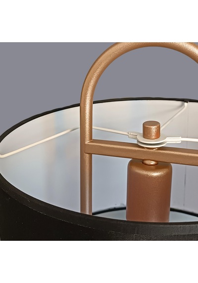 Glora Mermer Desenli Rose Gold Abajur Rose Gold