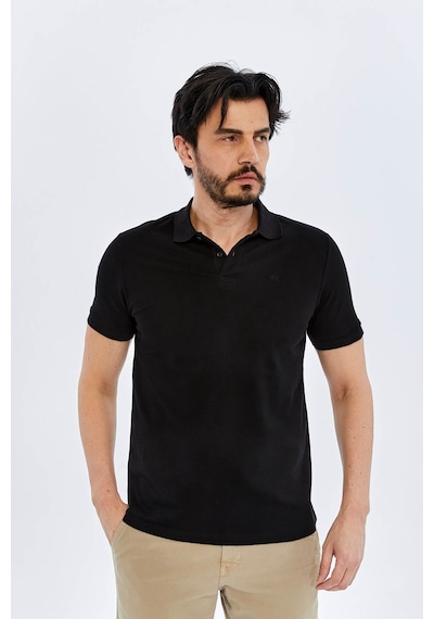 Süvari Slim Siyah Erkek Polo Yaka T-shirt Ts1014000474