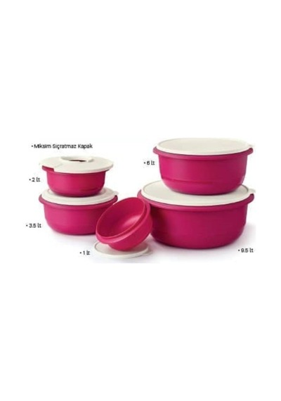 Tupperware Mega Miksim Saklama Kabı Seti 5'li Fuşya
