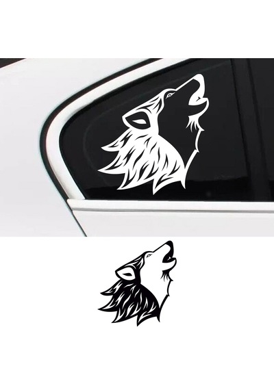Uluyan Bozkurt Sticker, Oto Sticker, Kelebek Cam Sticker 30x27 Cm-sağ Sol Takım