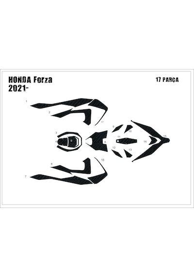 Forza 250 2021- 15 Parça Tank Pad Grenaj Kaplama Siyah 30072624