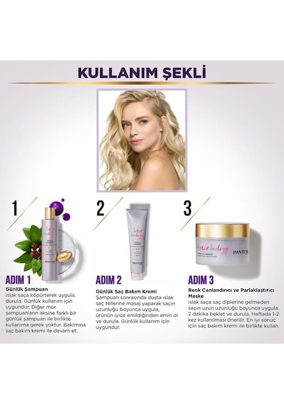 Pantene Hair Biology Turunculaşma Karşıtı Silver - Mor Şampuan 250 ML