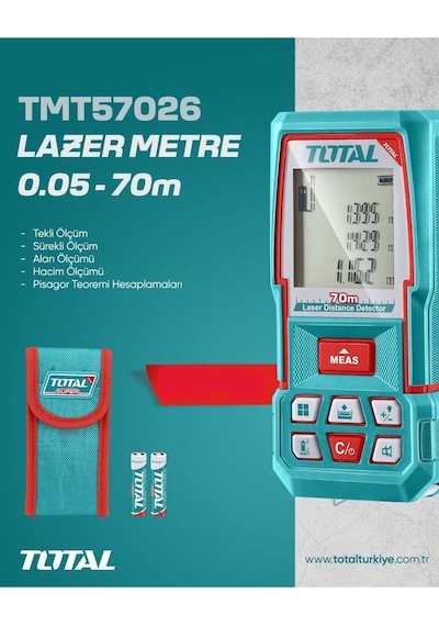 Total 0.05 - 70 Metre Lazer Metre Yüksek Kalite Tmt57026
