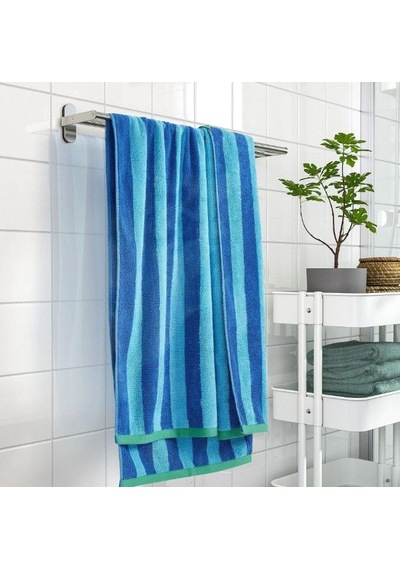 Ikea Slanhöstmal Banyo Havlusu 100 X 150 Cm Lacivert - Açık Lacivert Çok Renkli