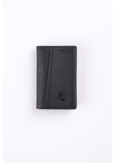 Ancora Leather Hakiki Deri Minimal Kartlık-26206 Siyah