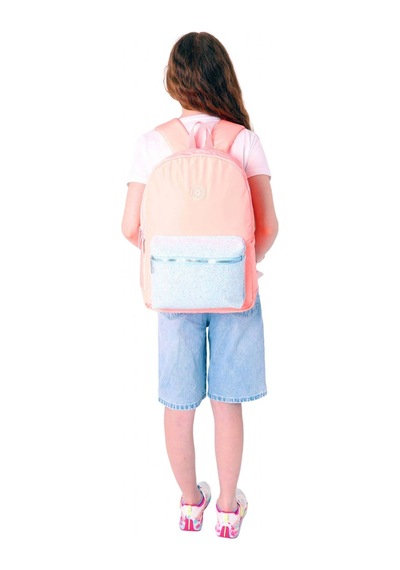 Kaukko Bright Kız Çocuk Taşlı Somon Üç Bölmeli Okul Çantası - K1810 Somon