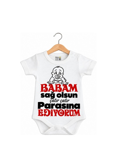 Babylimon Babam Sağ Olsun Çatır Çatır Parasına Ediyorum Yazılı Baskılı Bebek Zıbını Beyaz - 936542300 Beyaz Babylimon Babam Sağ Olsun Çatır Çatır Parasına Ediyorum Yazılı Baskılı Bebek Zıbını Beyaz - 936542300 Beyaz