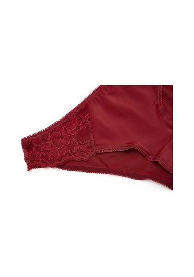 Godewo Burgundy Dolgulu Büstiyer Takım Bordo