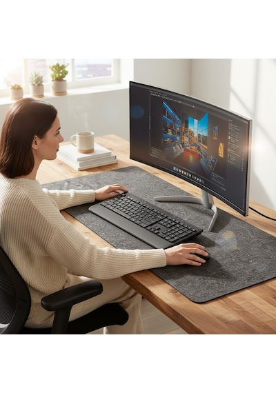 120x60 Cm Mouse Pad Masa Koruyucu Büyük Keçe Oyuncu Matı 3mm Koyu Gri Renk Farklı Ölçüler İçin Mağazamıza Ba