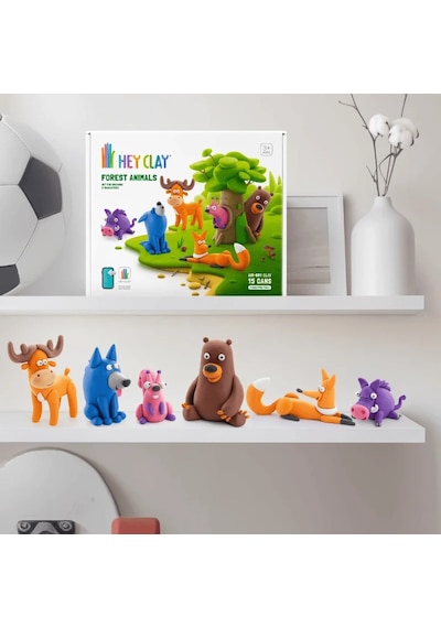 Hey Clay Yaratıcı Kil Seti - Forest Animals Çok  Renkli