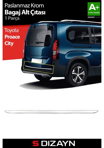 S-dizayn Toyota Proace City Krom Bagaj Alt Çıtası 2019 Üzeri A+ Kalite