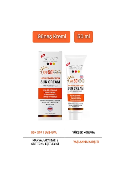 Aclind Leke Karşıtı Spf 50+ Güneş Kremi - Cilt Tonu Eşitleyici Ve Nemlendirici Etkili 50 Ml
