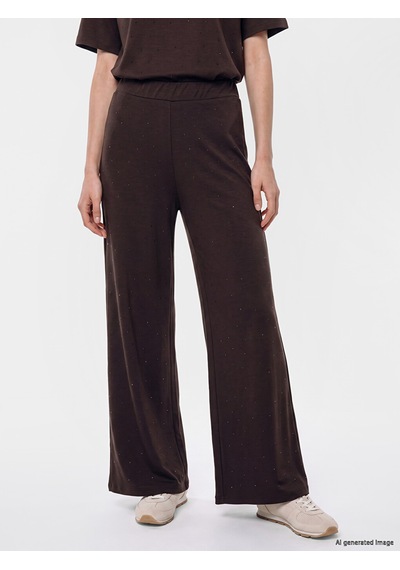 Lcw Comfort Kahverengi Taşlı Geniş Paça Kadın Eşofman Altı