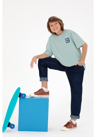 U.S. Polo Assn. Erkek Çocuk Su Yeşili Oversize Bisiklet Yaka Tişört 50295447-VR048 U.S. Polo Assn. Erkek Çocuk Su Yeşili Oversize Bisiklet Yaka Tişört 50295447-VR048