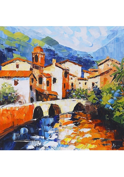 Manzara Doğa El Yapımı Yağlı Boya Tablo 76x75cm