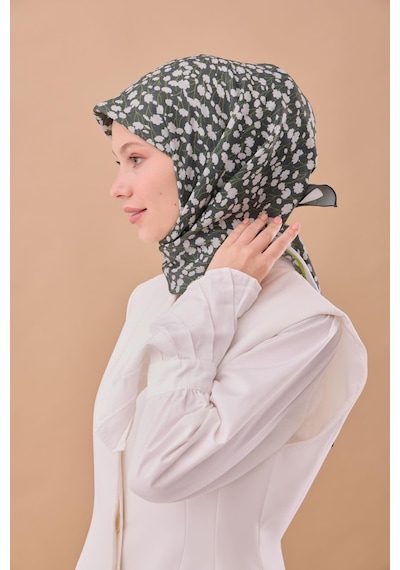Silk Home Aura Eşarp 140005-11 Koyu Yeşil, Gümüş, Çimen Yeşili