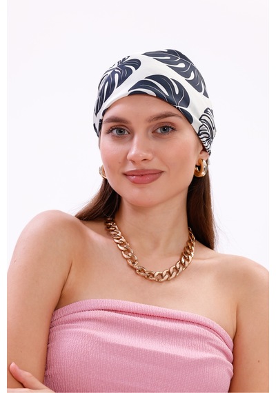 Tarzını Seç Monstera Yaprakları Model Fular Bandana Şal Estascarf 70x70 Cm