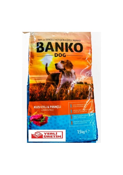 Banko Dog Kuzu Etli ve Pirinçli Yetişkin Köpek Maması 15 KG