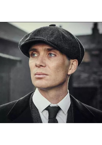 Eleven Markets Kışlık 8 Parca Kaşmir Düz Renk Peaky Blinders Model Erkek Kasket London Şapka Füme Çizgili Füme