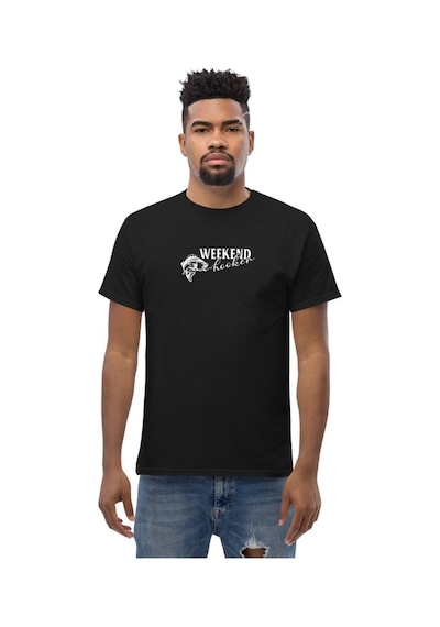 Wildstyle Weekend Forecast Fishing Balıkçılık Hafta Sonu Baskılı Unisex Bisiklet Yaka Pamuklu Tişört