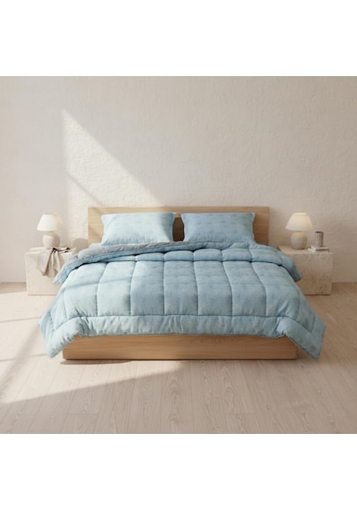 Tr Çift Kişilik Çift Taraflı Welsoft Comforter Yorgan Seti, Mavi, 195x215 Cm Genel