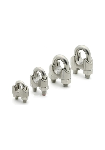 Paslanmaz Krom Klemens. Halat Klemensi. 4mm