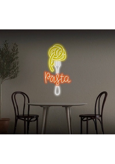 Pasta Yazılı Ve Şekilli Neon Tabela Turuncu