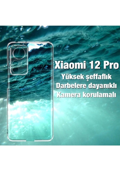 Ally Xiaomi 12 Pro Kılıf Kamera Korumalı Ultra İnce Şeffaf Silikon Kılıf- 5775