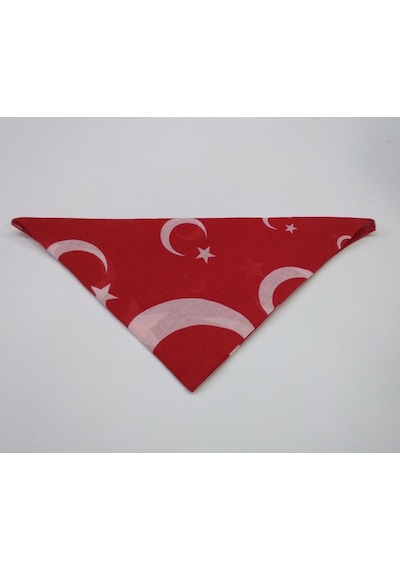 Ay Yıldızlı Kare Bandana / Fular / %100 Cotton