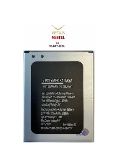 Vestel Uyumlu Venüs E4 Batarya Pil